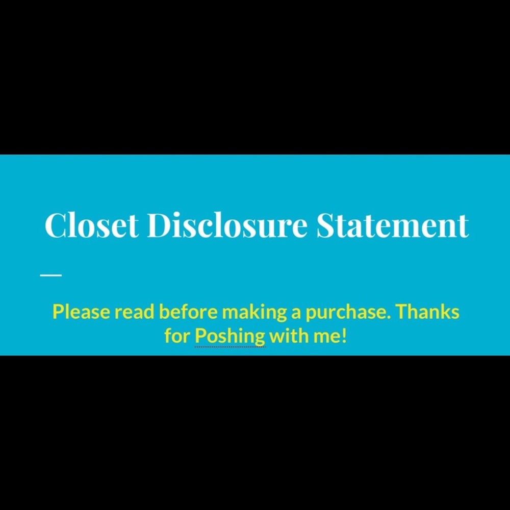 CLOSET DISCLOSURE: Please Read before Purchasing